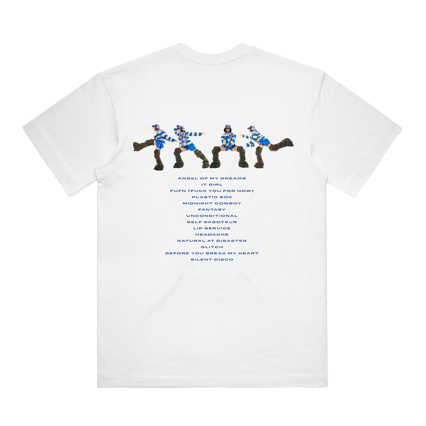 THAT'S SHOWBIZ BABY! FIGURES + TRACKLISTING TEE